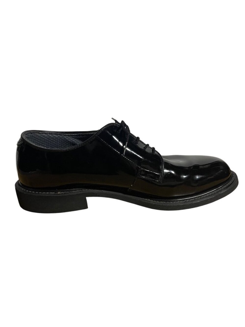 Bates Glossy Black Oxford Dress Shoes Mens 10E Vibram Sole Duty Shoe Military